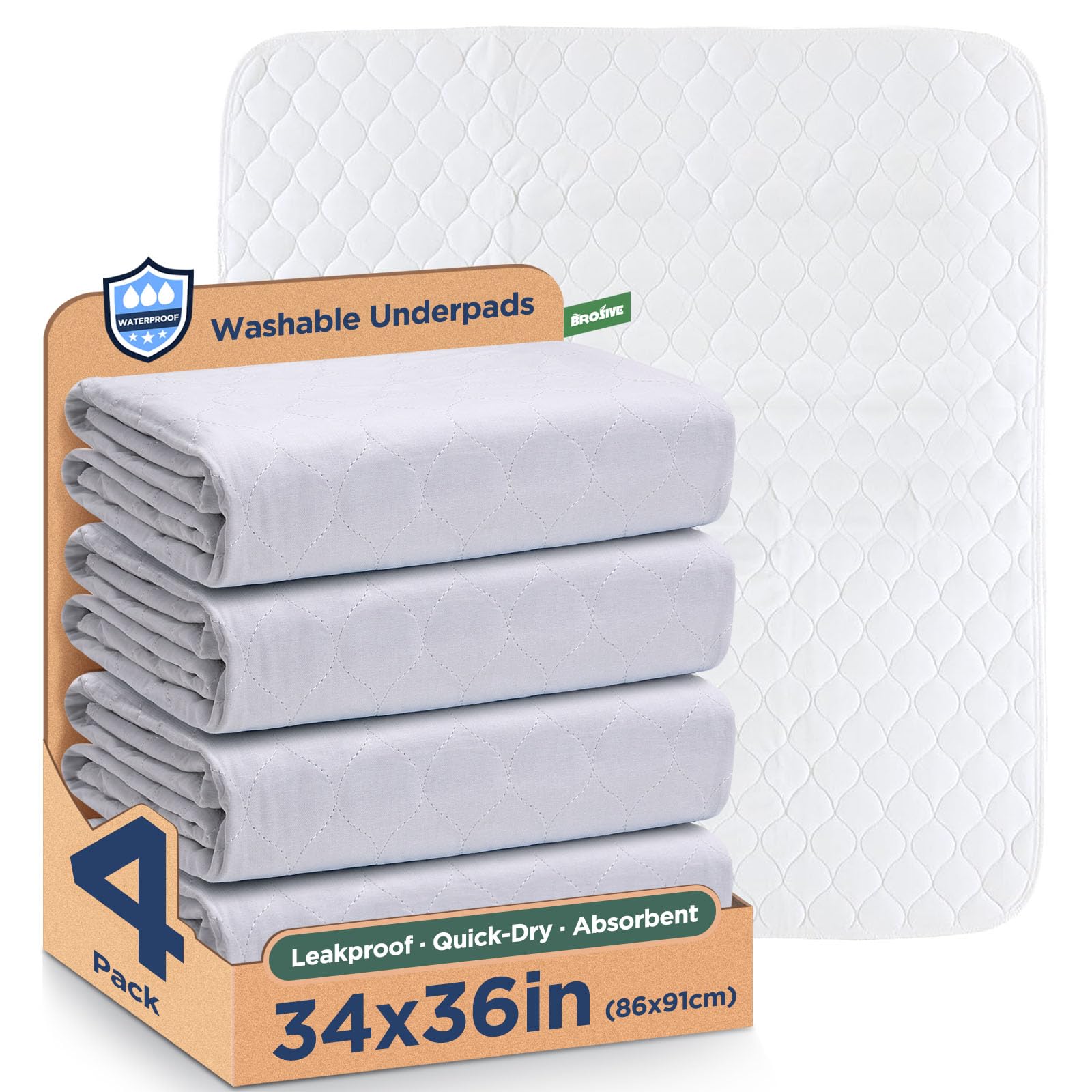Bed Pads Brosive – Reusable Waterproof & Washable