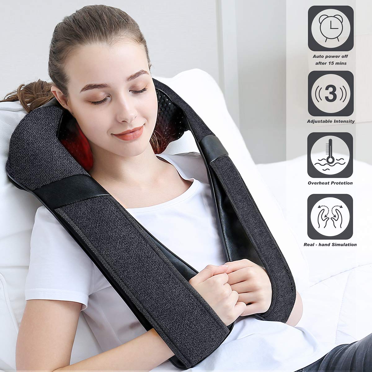 Mirakel Neck Massager with Heat - Shiatsu Back & Shoulder

