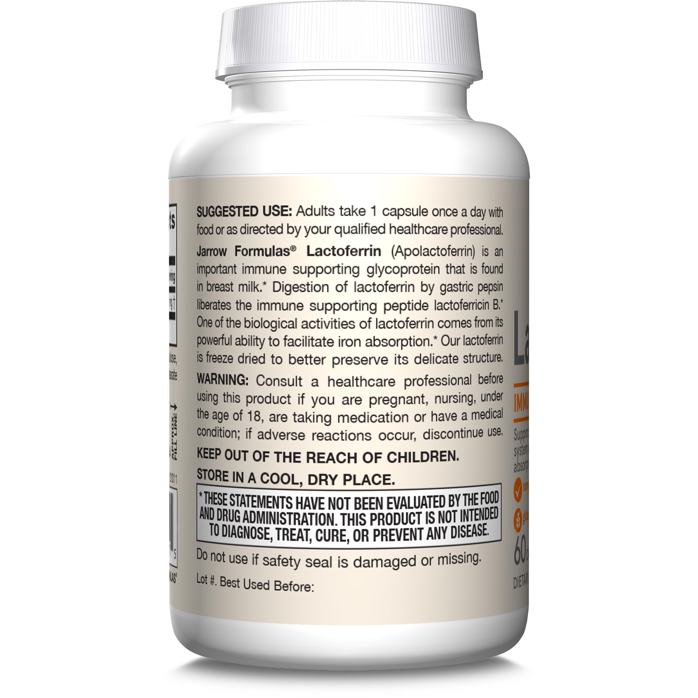 Jarrow Formulas Lactoferrin 250 mg Immune Support

