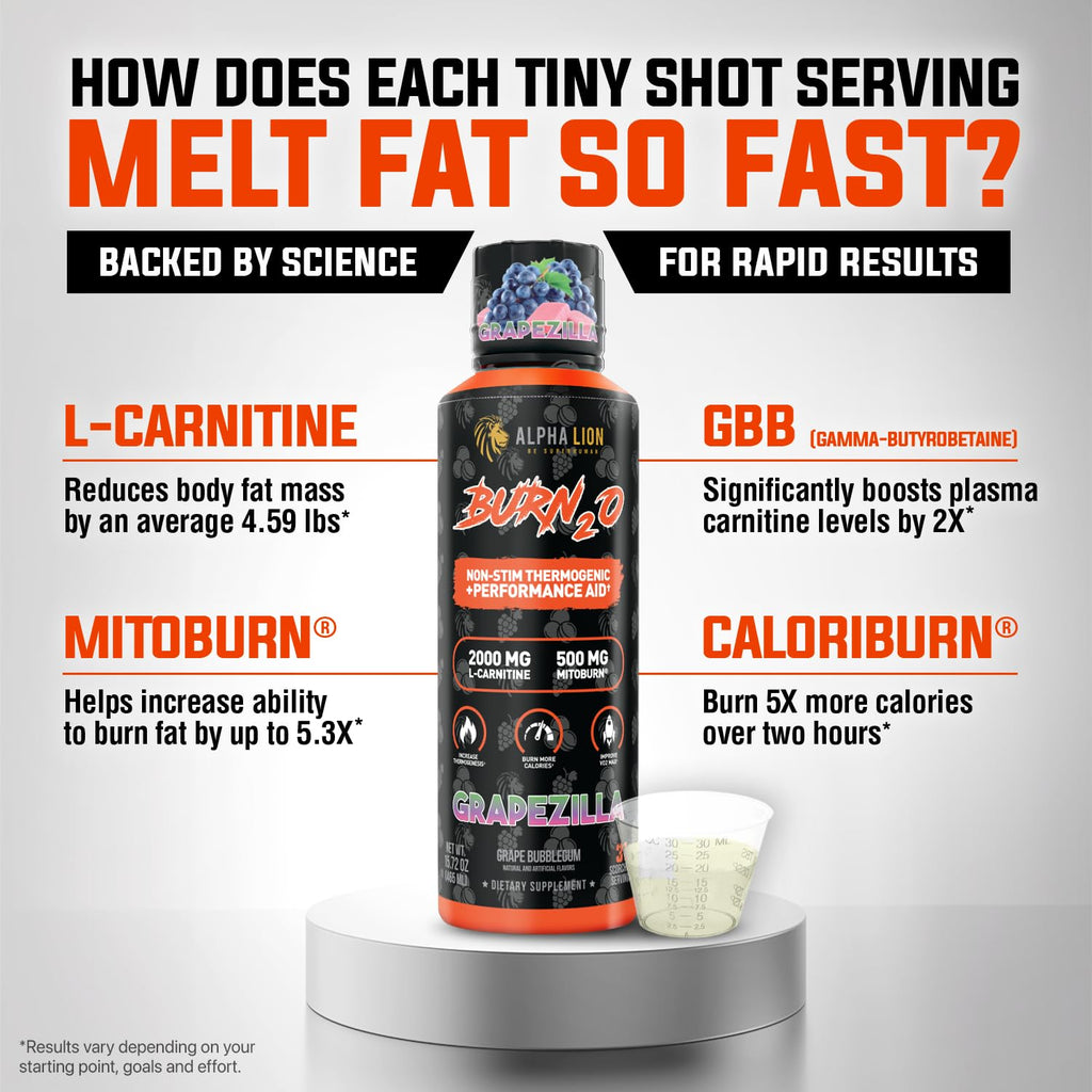 Alpha Lion L-Carnitine Liquid Burn2O 2000mg | Fat Burner

