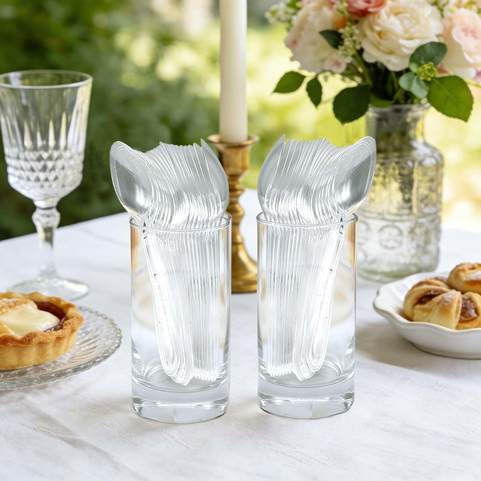 Clawsoff Clear Plastic Spoons Disposable Cutlery BPA-Free

