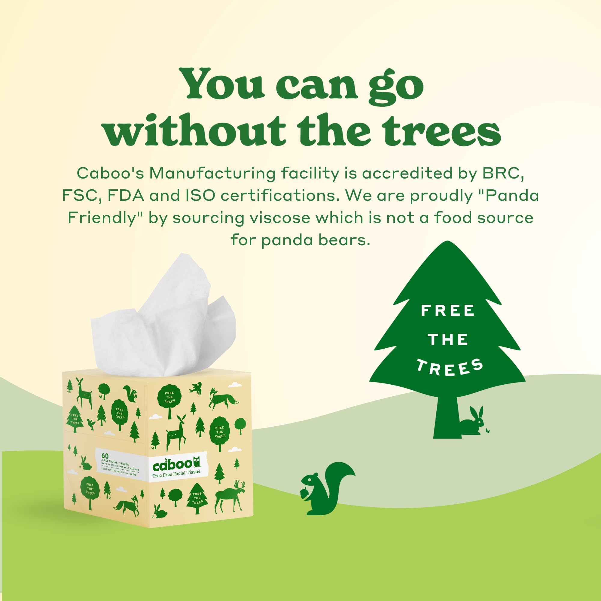 Caboo Tree Free Facial Tissue Box – Soft & Safe

