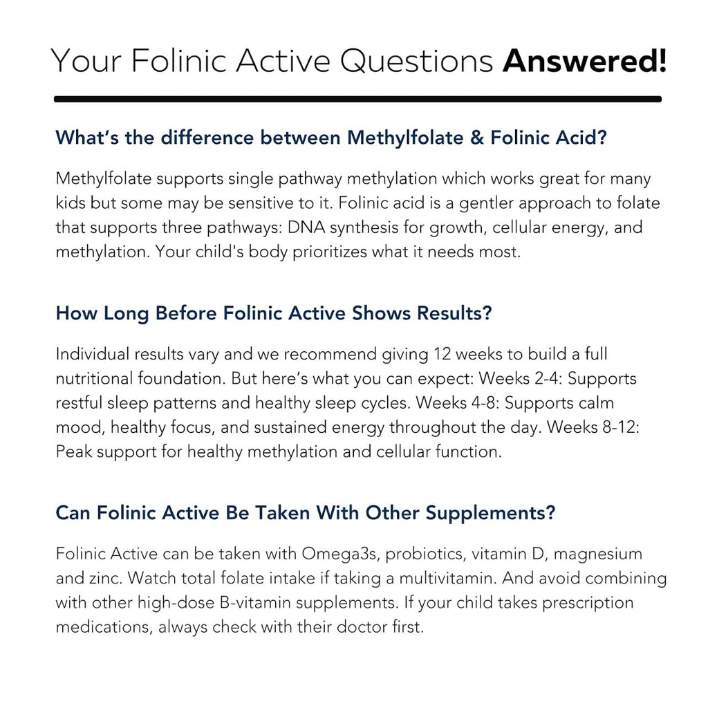 FolinicActive Kids Organic Folinic Acid and B Vitamins

