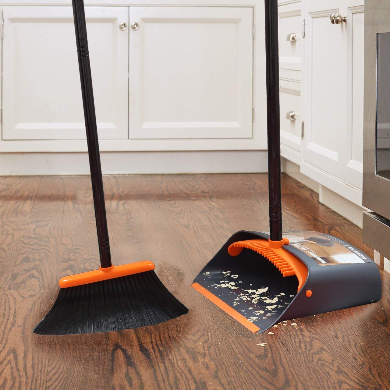 TreeLen Broom and Dustpan Set – Stand-Up Cleaning Tool

