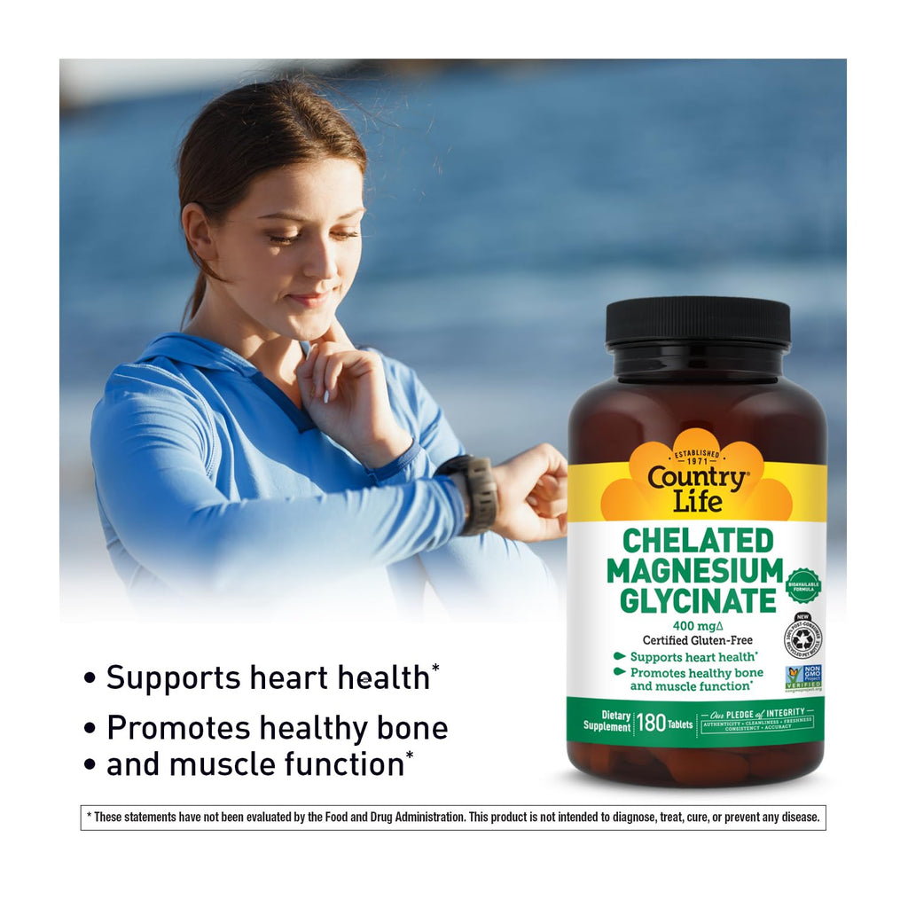 Country Life Chelated Magnesium Glycinate 400 mg

