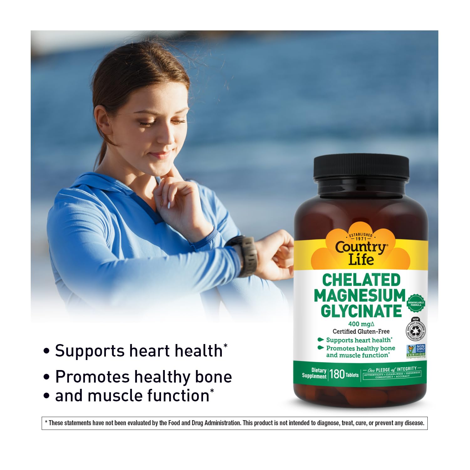 Country Life Chelated Magnesium Glycinate 400 mg

