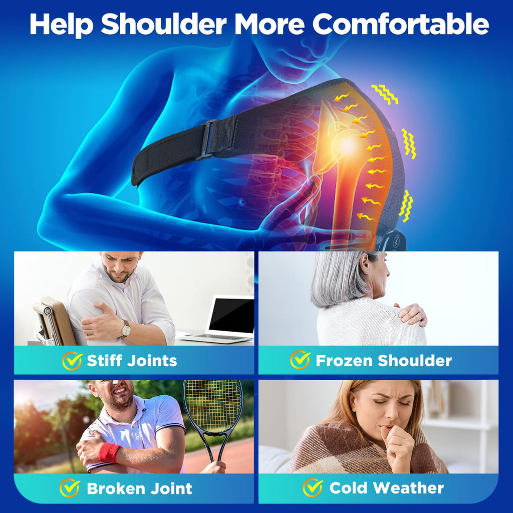Cordless Shoulder Heating Pad & Massager | Heat & Vibration

