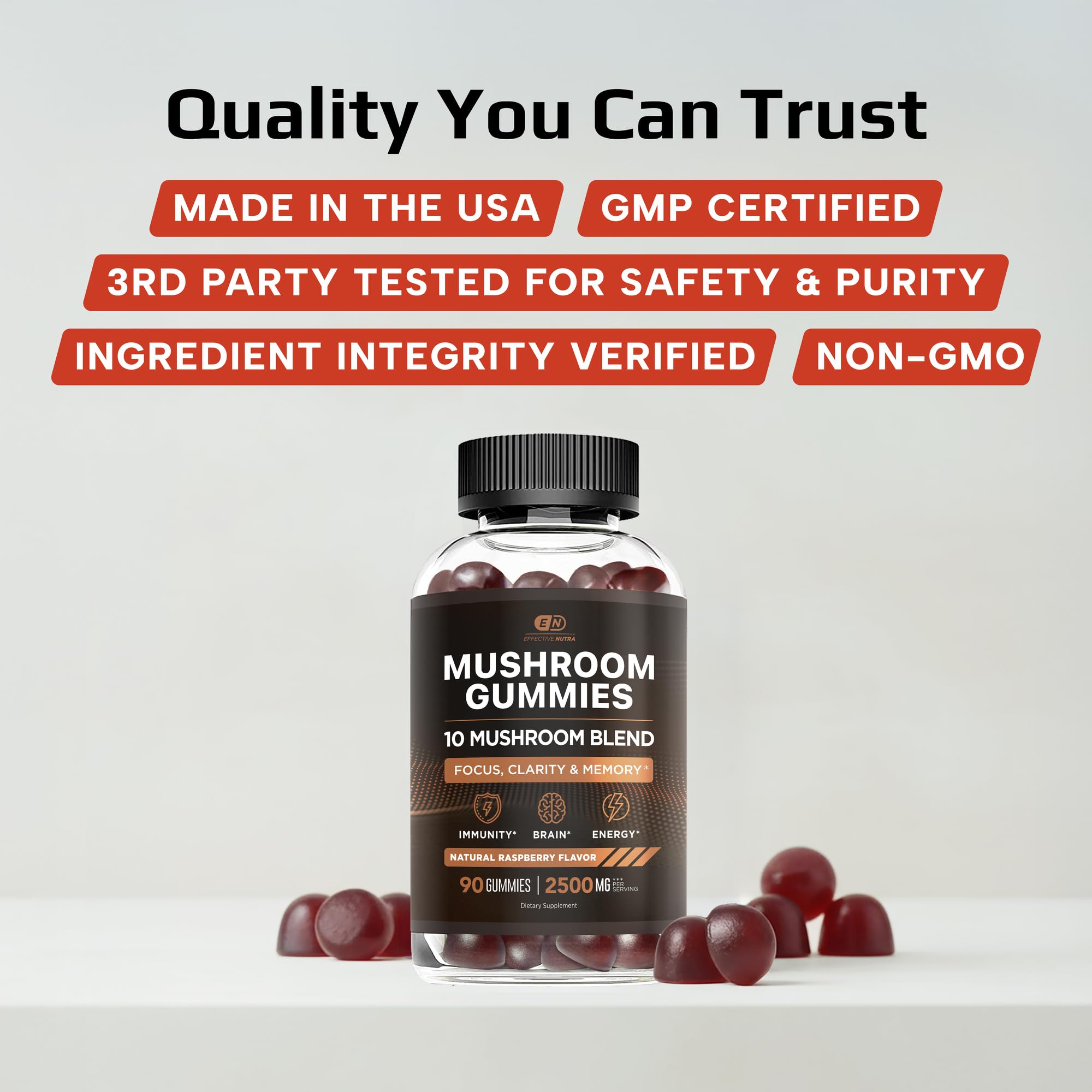Effective Nutra Mushroom Gummies - Focus & Immunity

