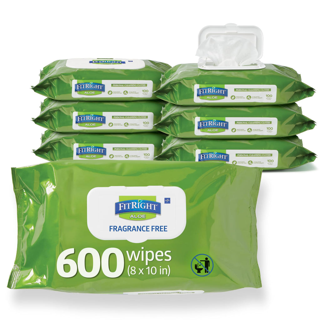 FitRight Aloe Personal Cleansing Wipes for Adults

