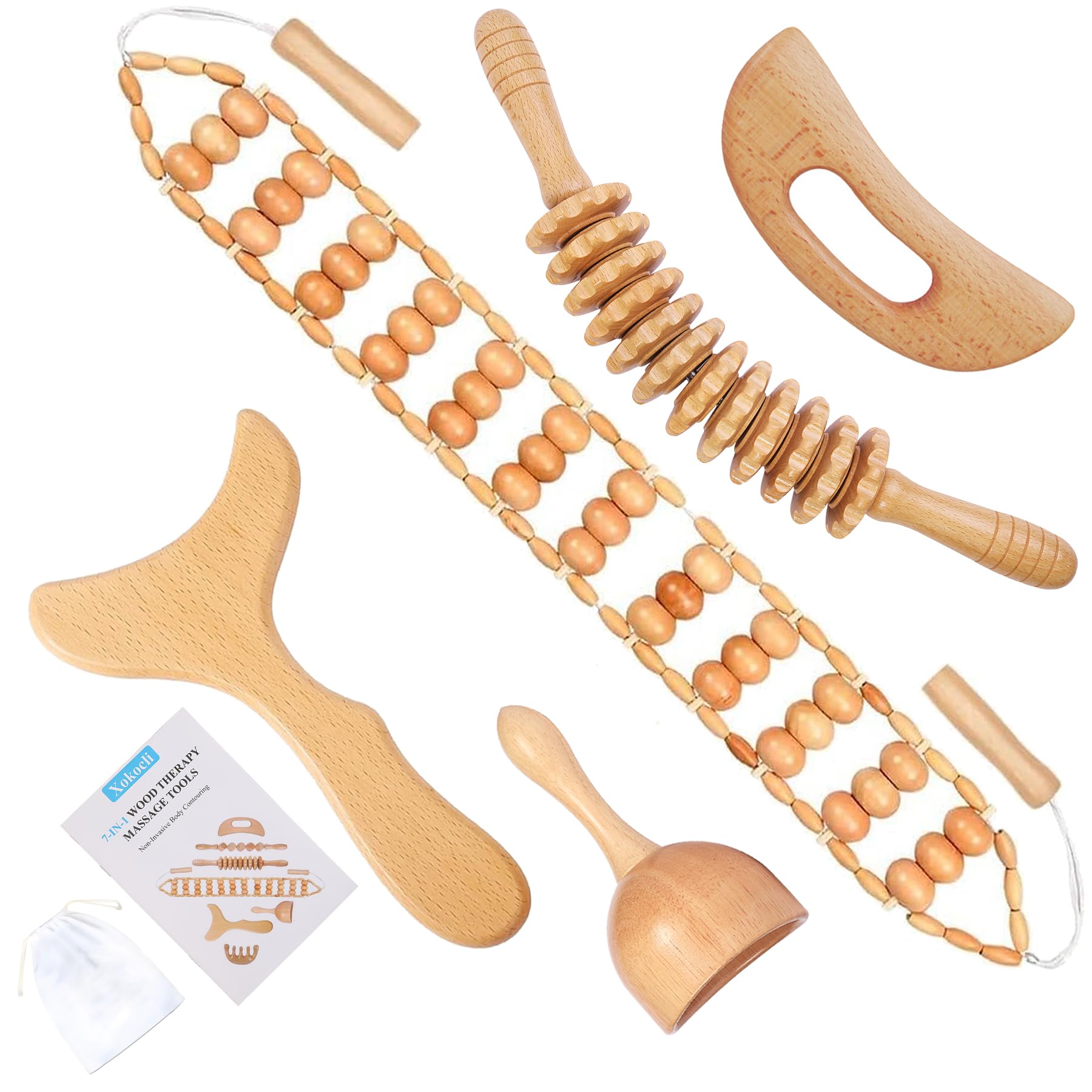 Xokocli Wood Therapy Massage Tools Kit for Body Sculpting