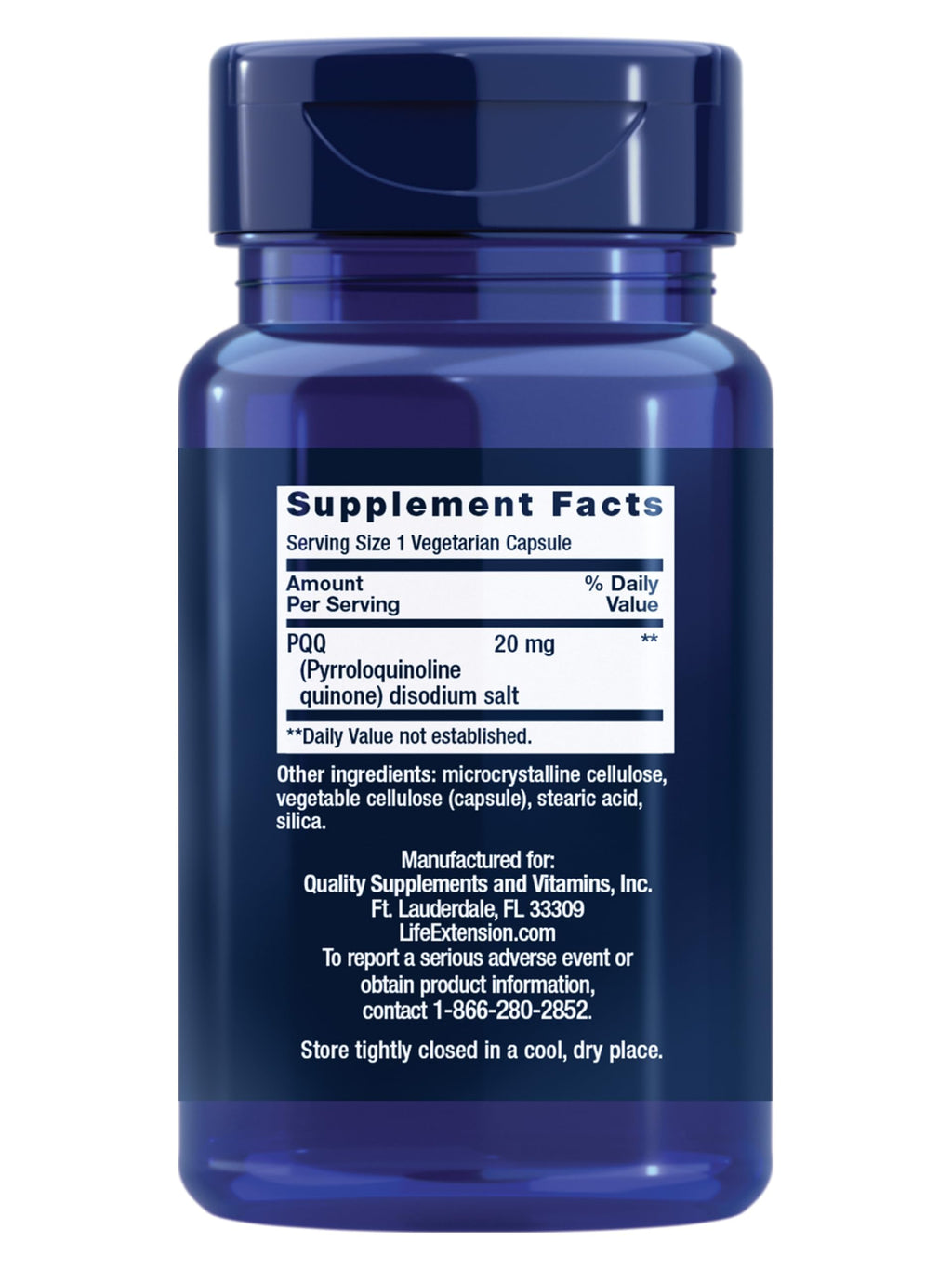 Life Extension PQQ 20 mg Supplement for Mitochondria

