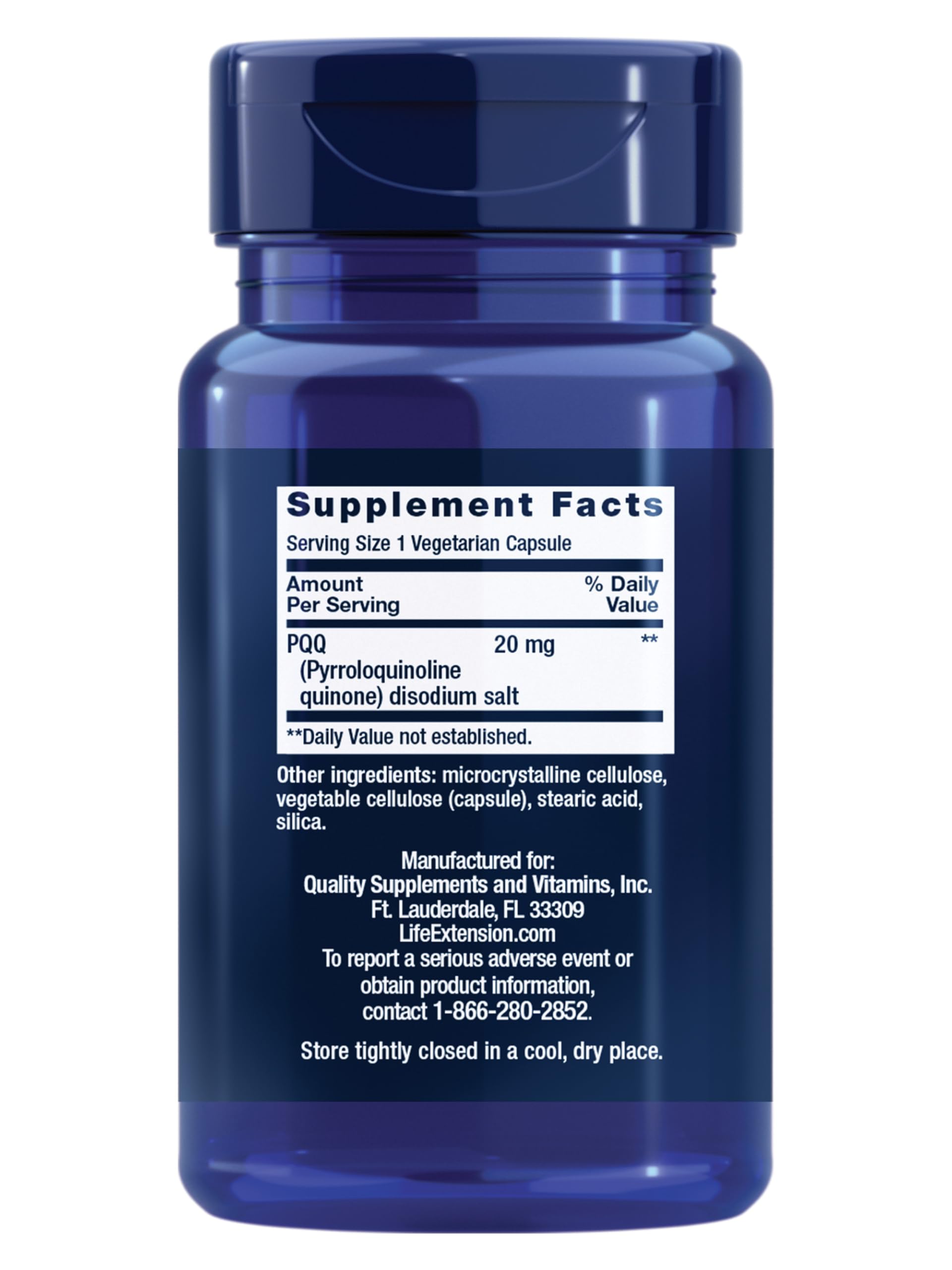 Life Extension PQQ 20 mg Supplement for Mitochondria

