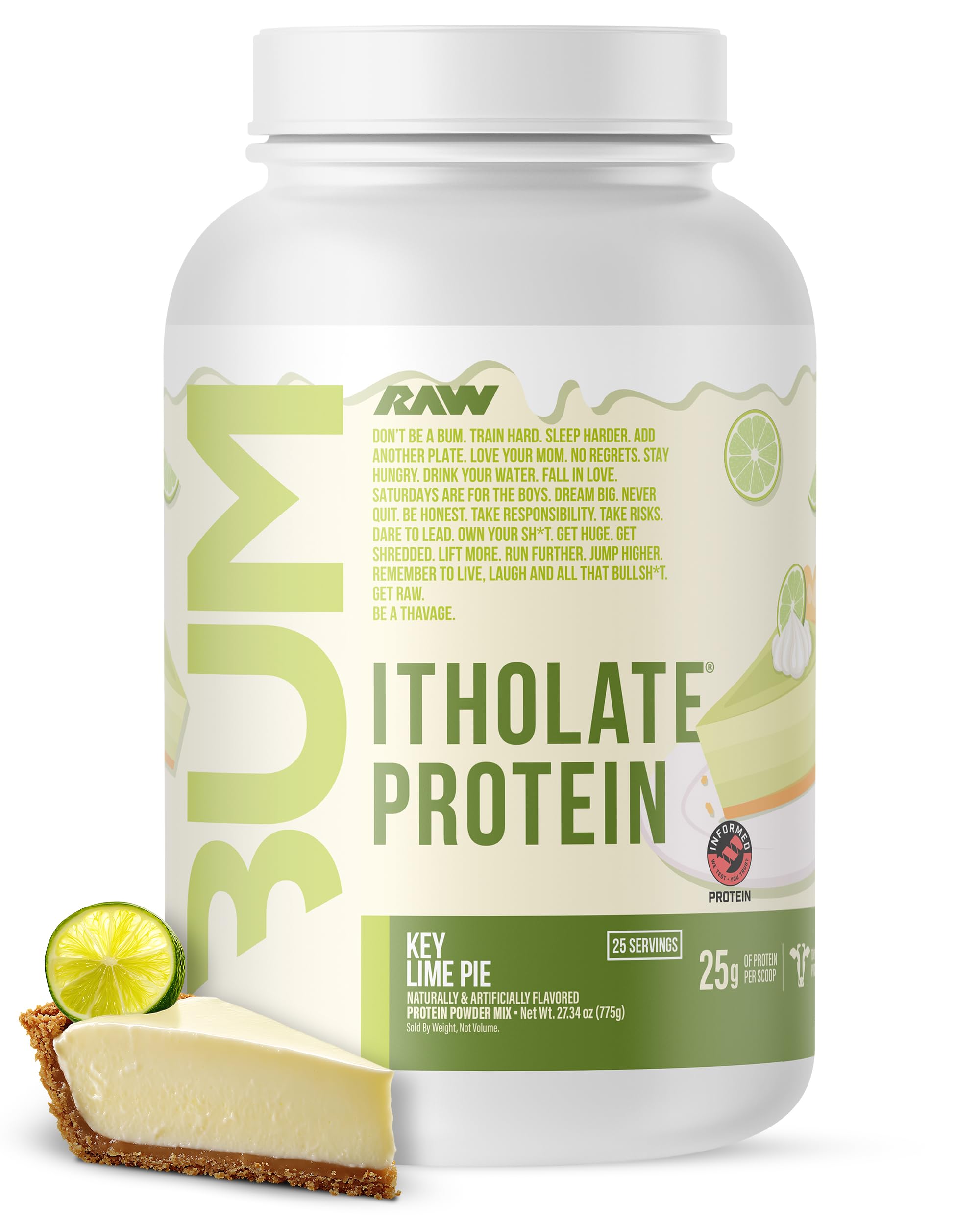 RAW Whey Isolate Protein Powder - Grass-Fed Low Fat Low Carb - 25 Servings