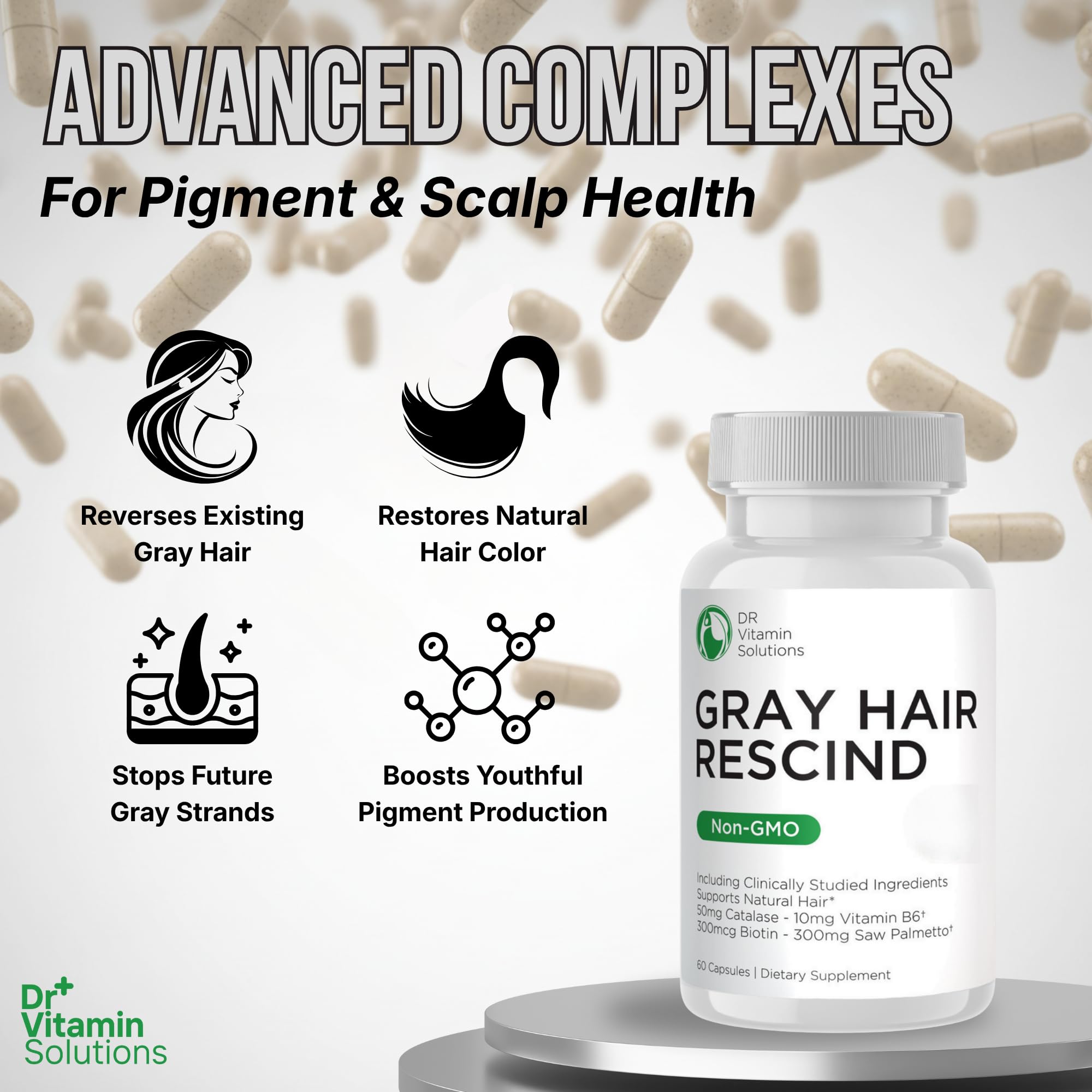Gray Hair Rescind with Catalase - Hair Vitamins

