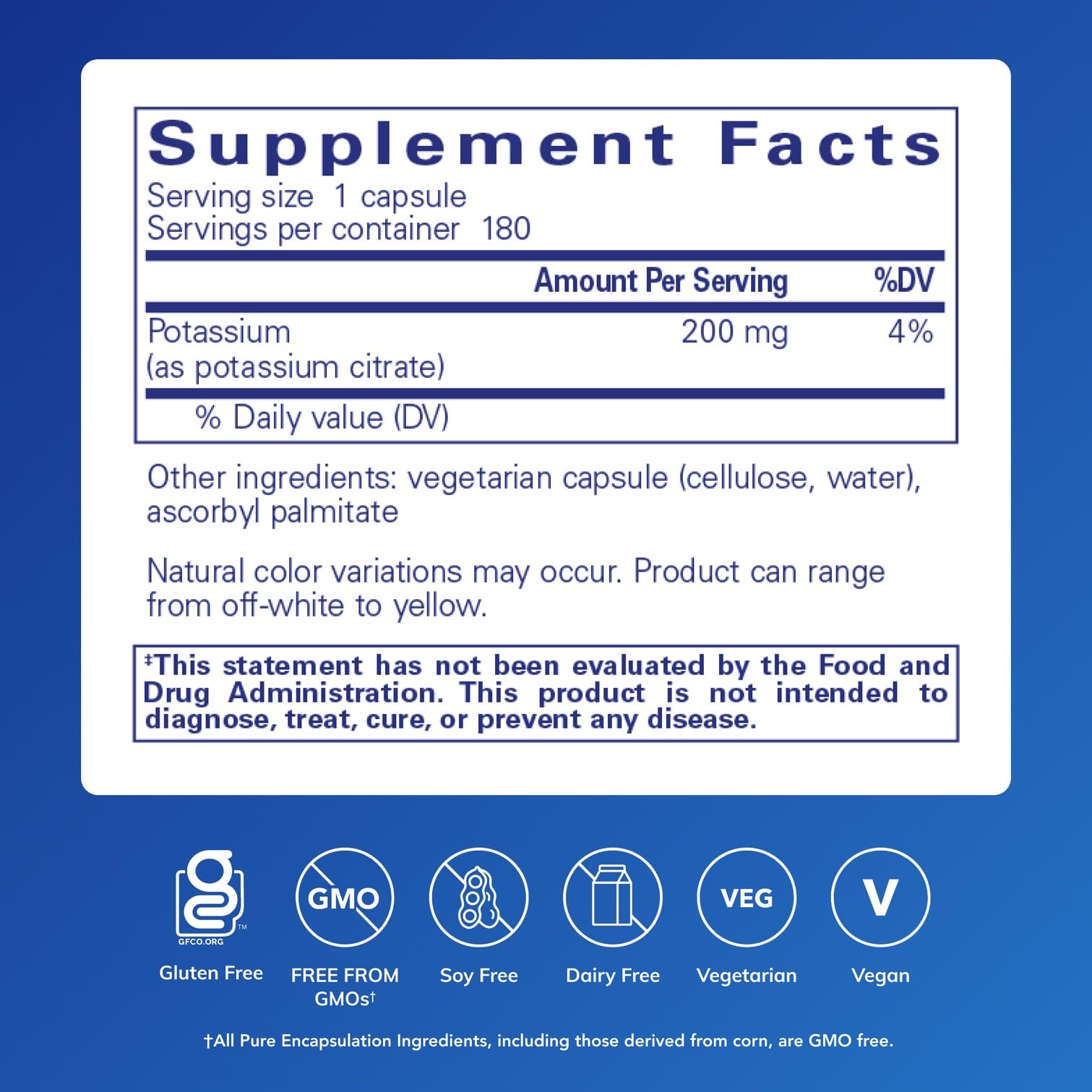 Pure Encapsulations Potassium Citrate Capsule | Electrolyte

