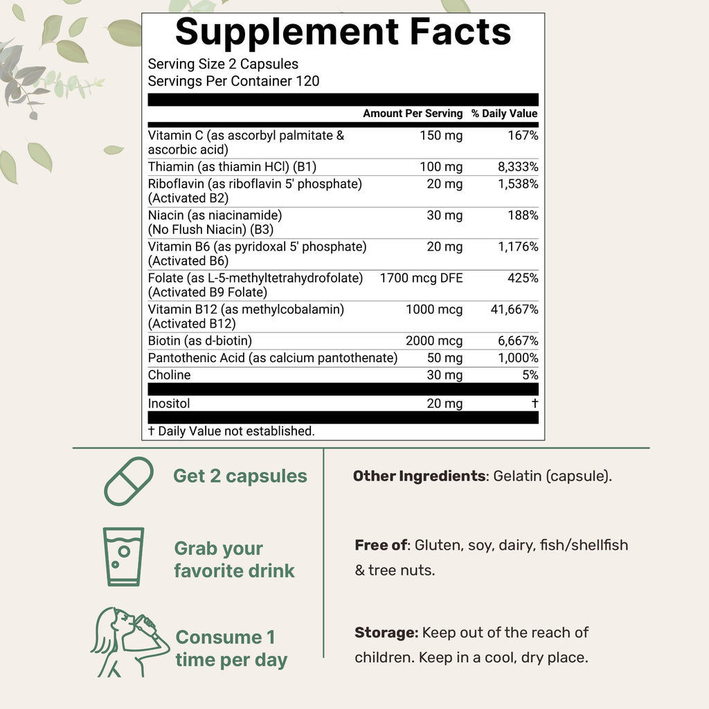 Micro Ingredients Methylated B Complex Vitamins – Non-GMO

