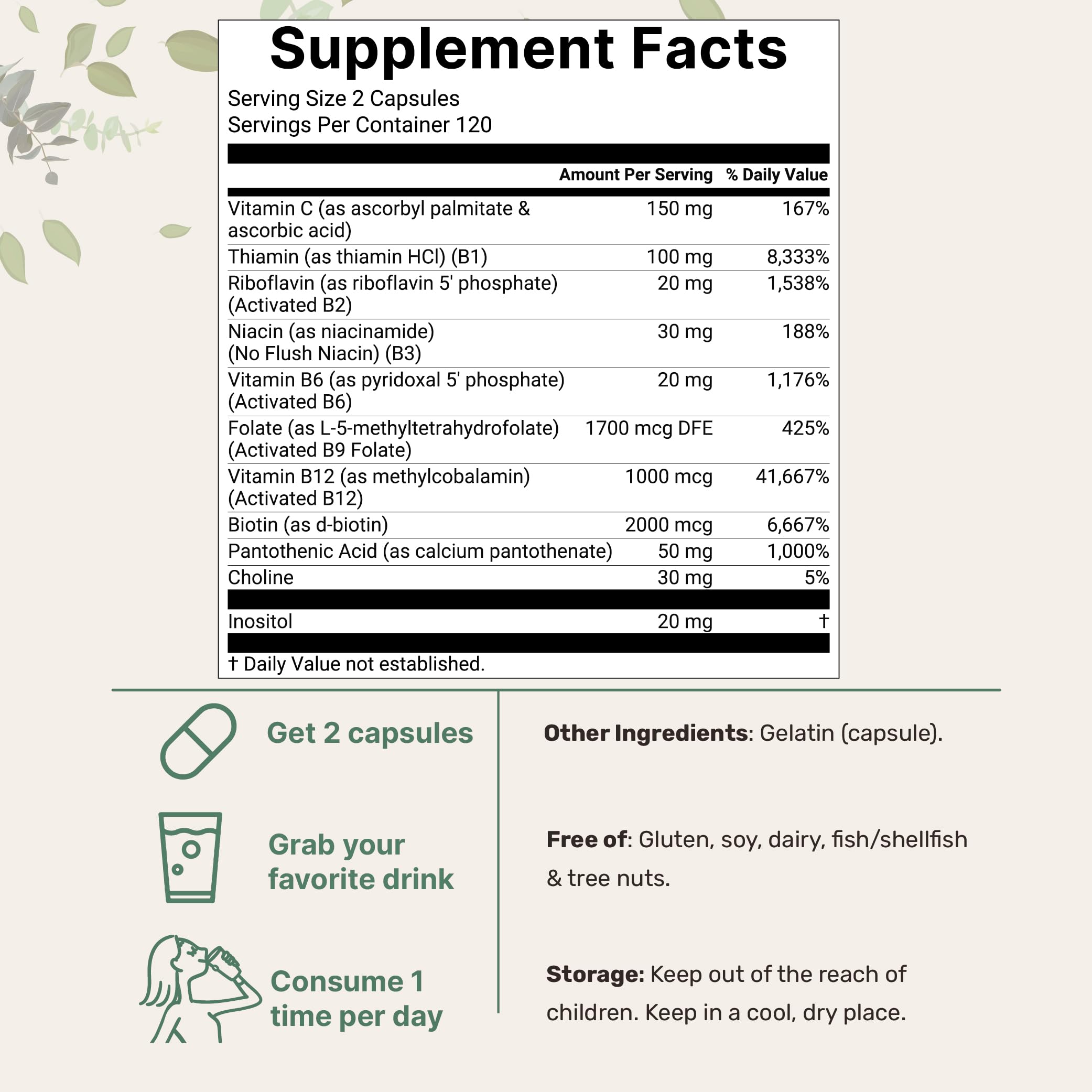 Micro Ingredients Methylated B Complex Vitamins – Non-GMO

