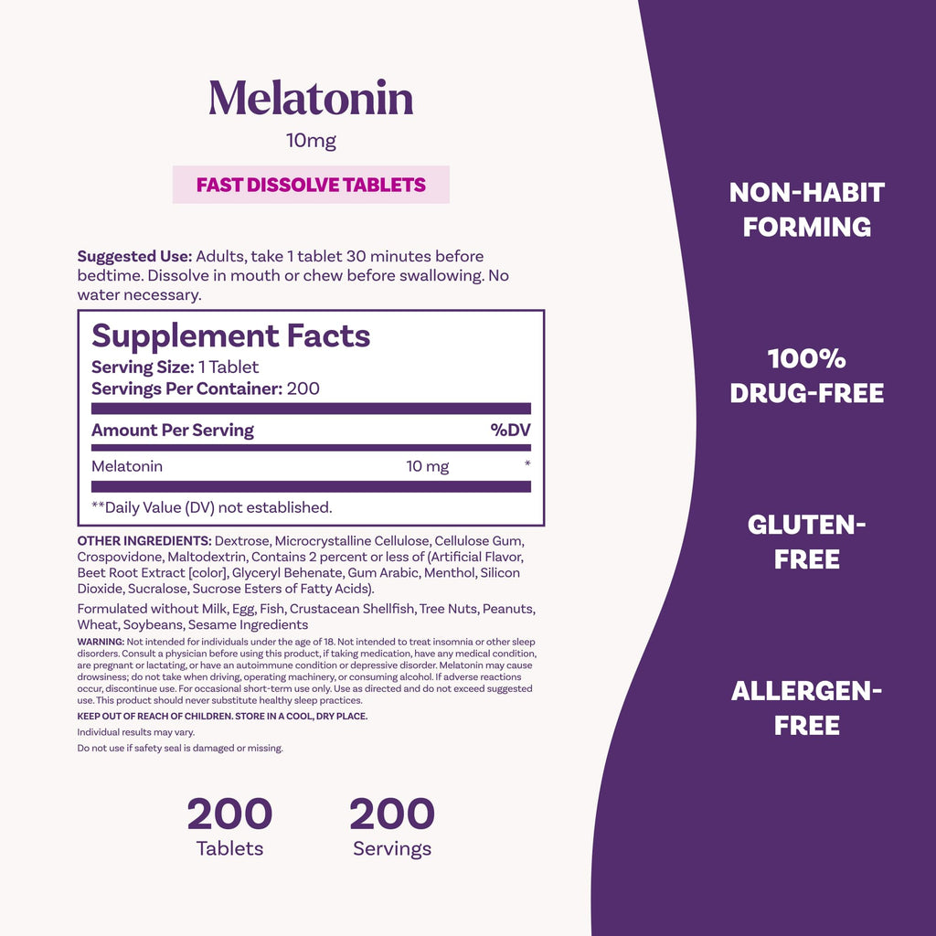 Natrol Melatonin 10 mg Fast Dissolve Tablets – Sleep Aid

