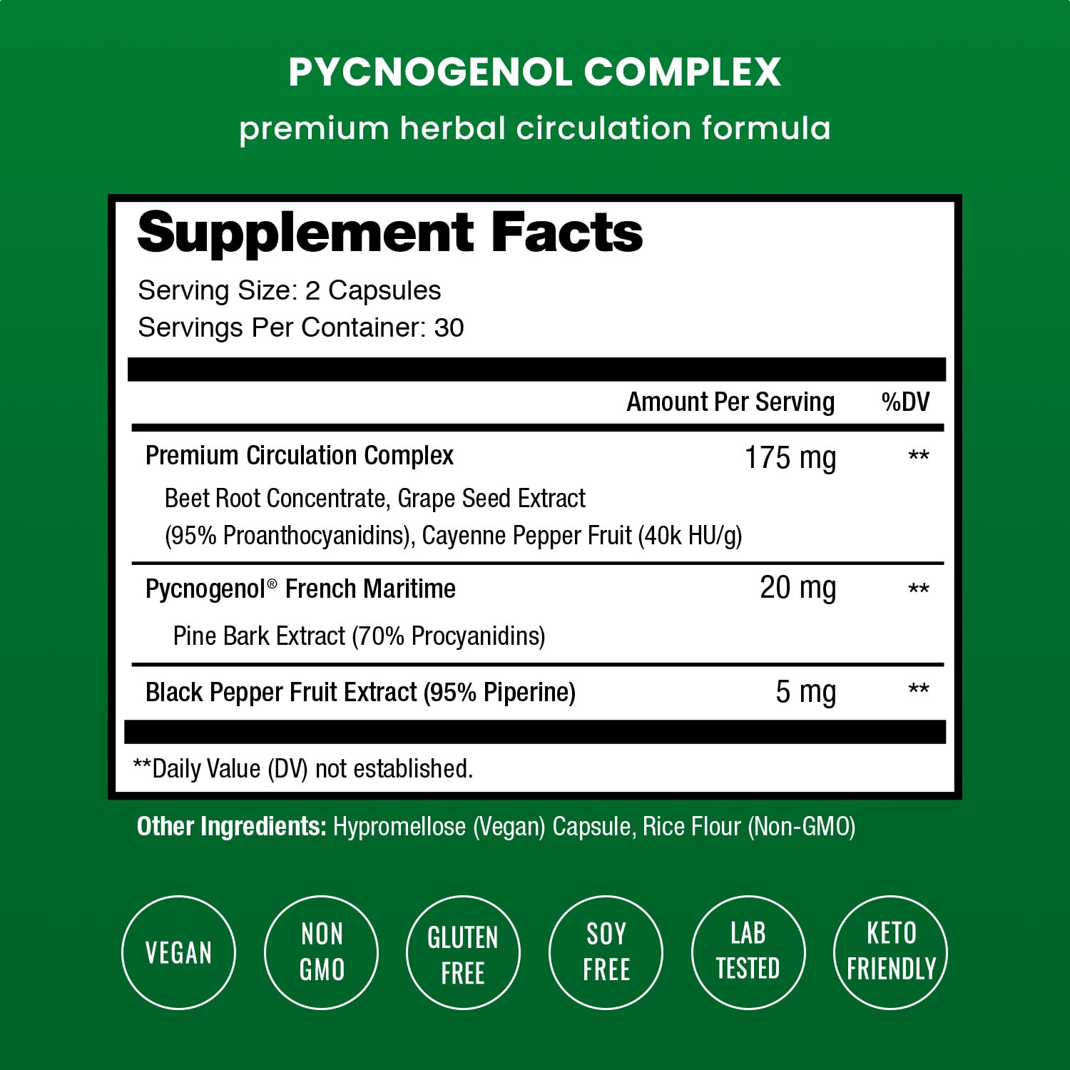 Pycnogenol Pine Bark Extract by NutraChamps for Circulation

