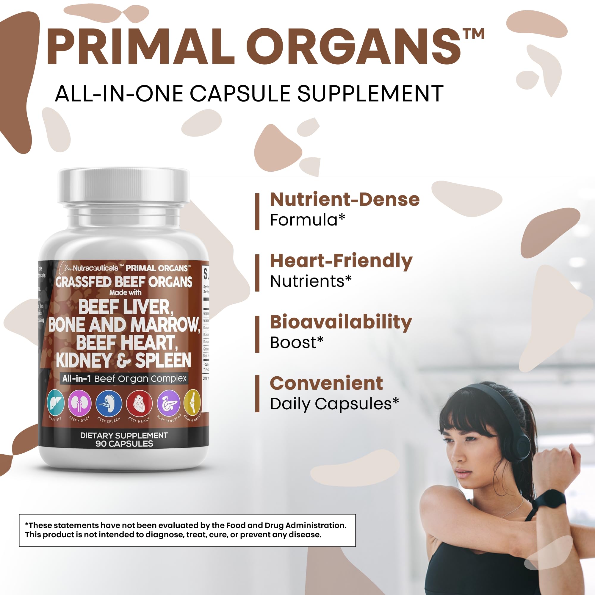 Clean Nutraceuticals Grass Fed Beef Liver Capsules Organ Blend

