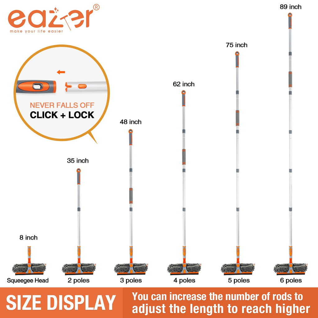 Window Cleaning Tool by Eazer 2-in-1 Rotatable Extension Pole

