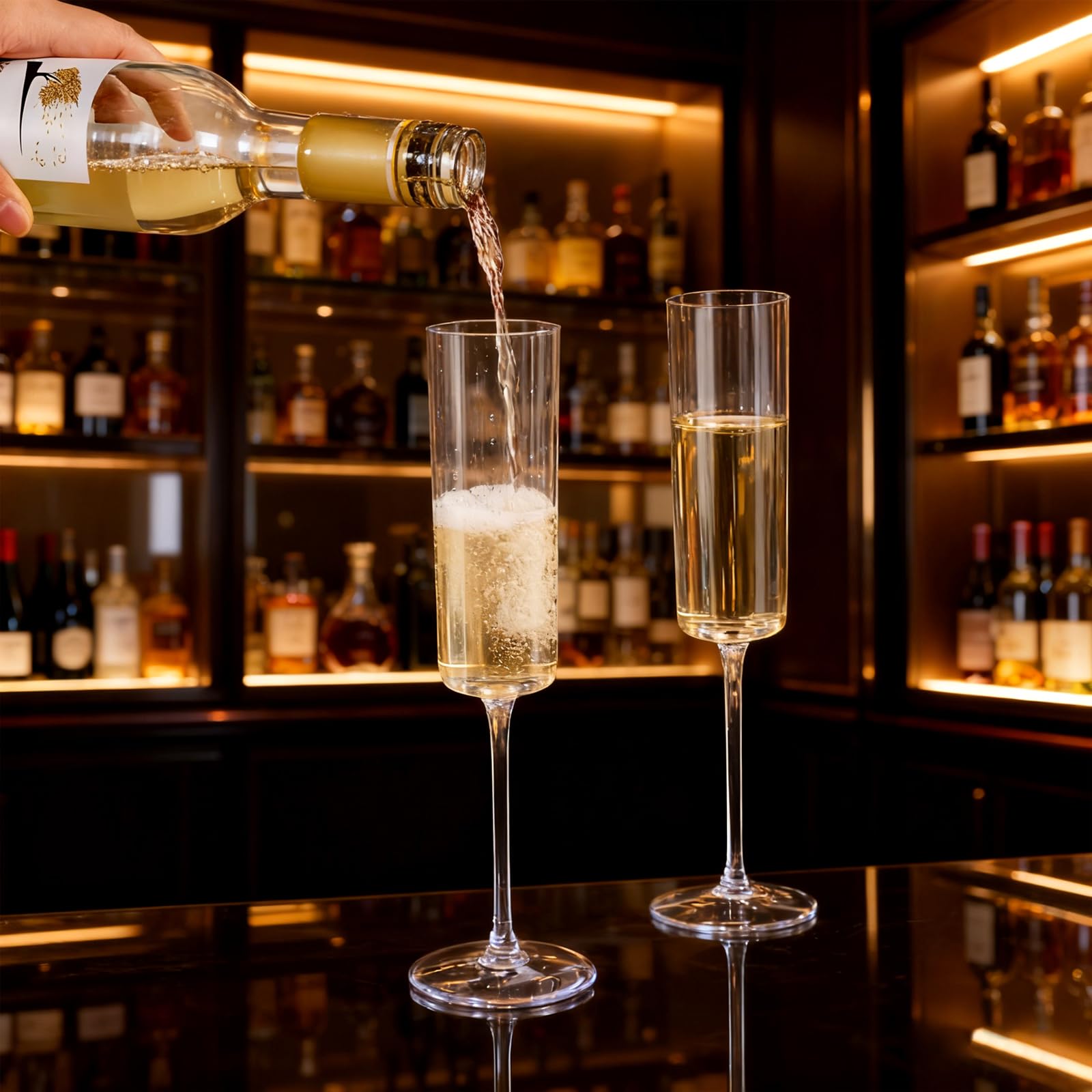 Ciaell Disposable Plastic Champagne Flutes | Party Glasses

