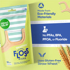 SmartLifeco Eco-Friendly Dental Floss Picks Mint Straw-Wheat


