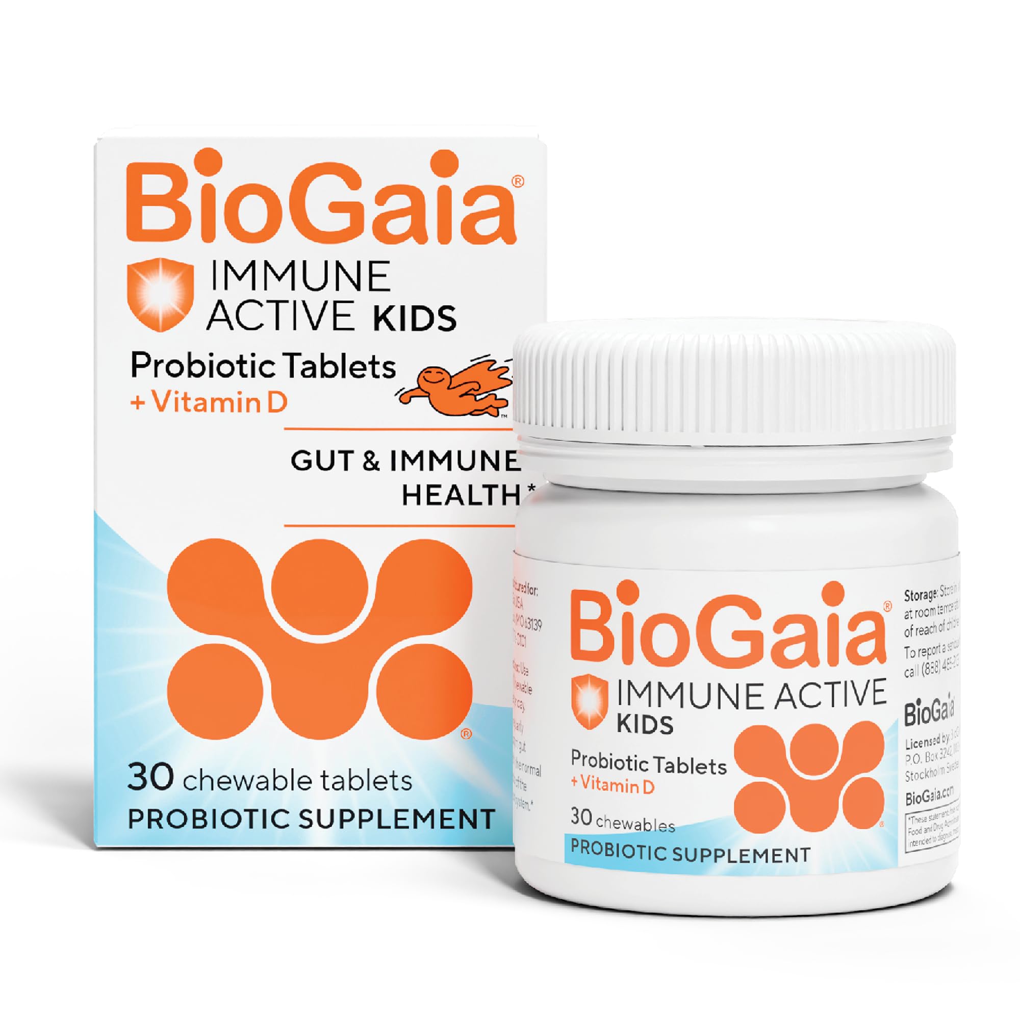 BioGaia Immune Active Kids Probiotic + Vitamin D Chewables - Ages 3+