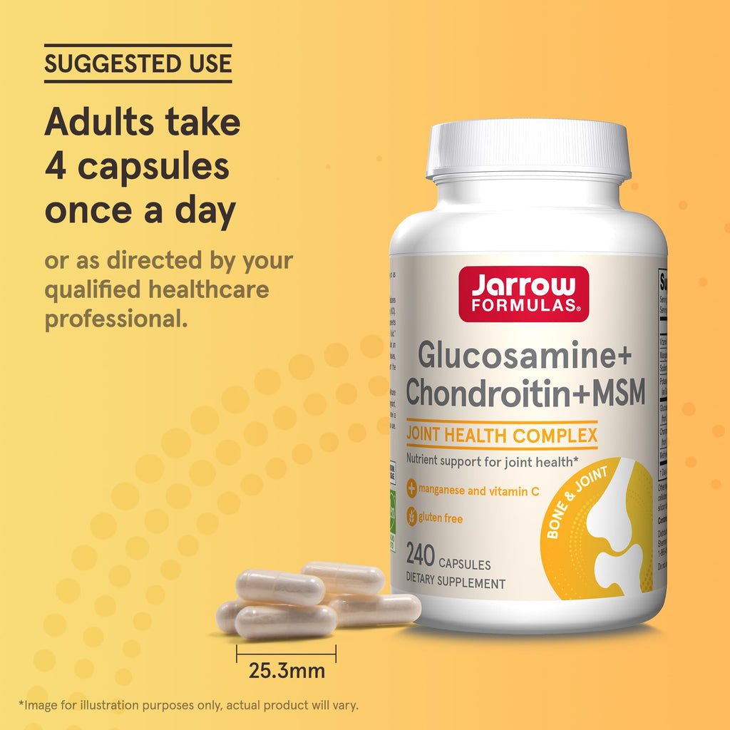 Jarrow Formulas Glucosamine Chondroitin MSM Capsules for Joints

