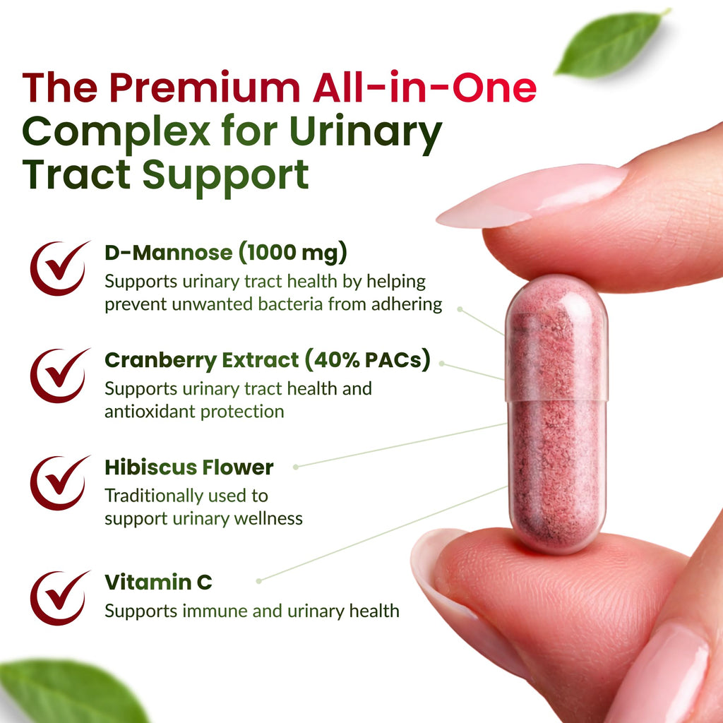 ForestLeaf D-Mannose 1000mg Capsules Urinary Tract Support

