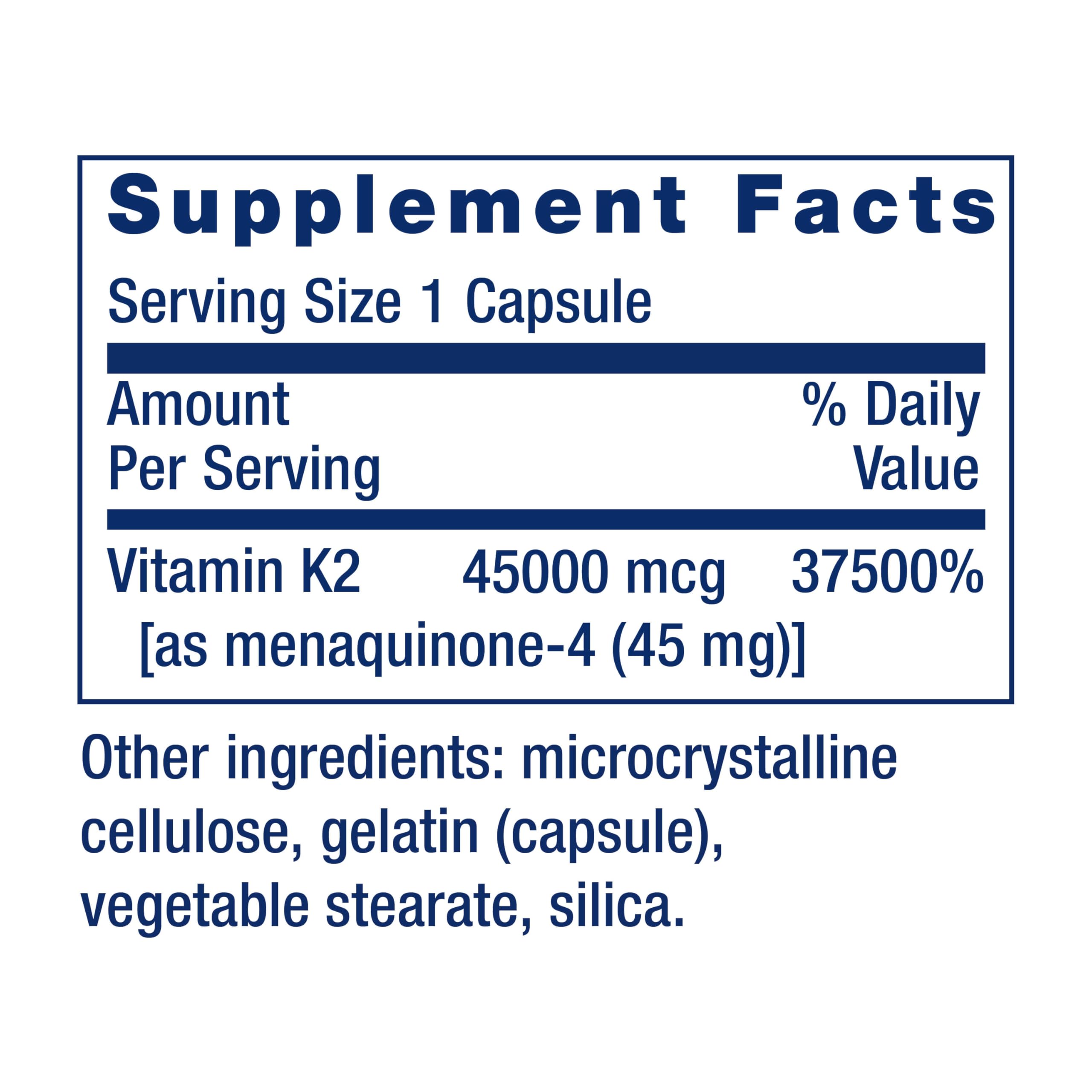 Life Extension Vitamin K2 Mega Bone Health Supplement

