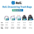 Reli. Drawstring Kitchen Trash Bags | Durable

