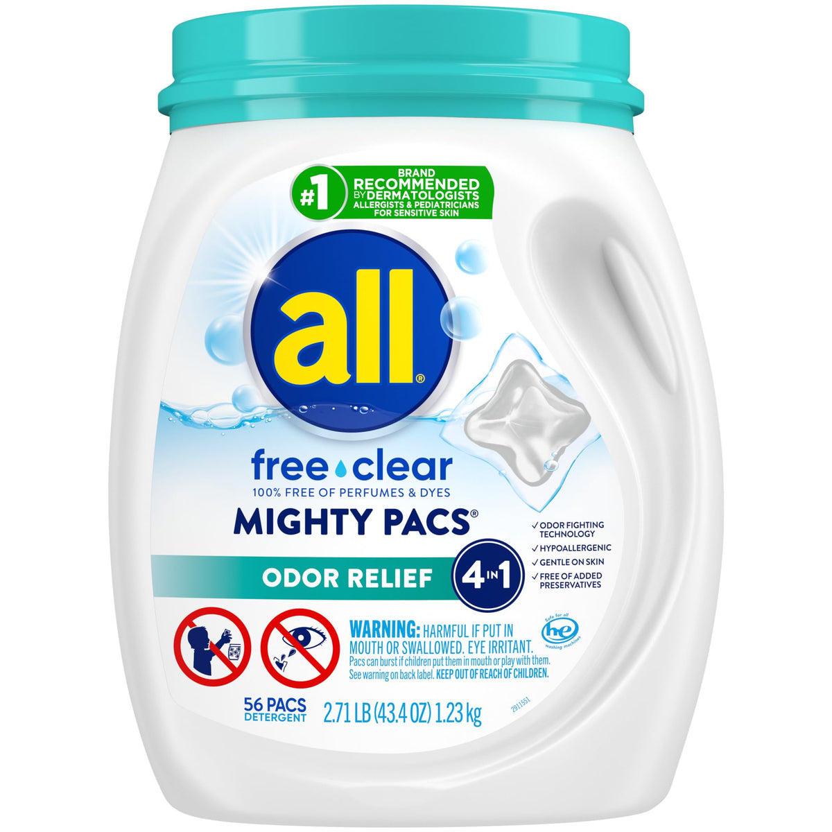All Free Clear Odor Relief Laundry Detergent Pods
