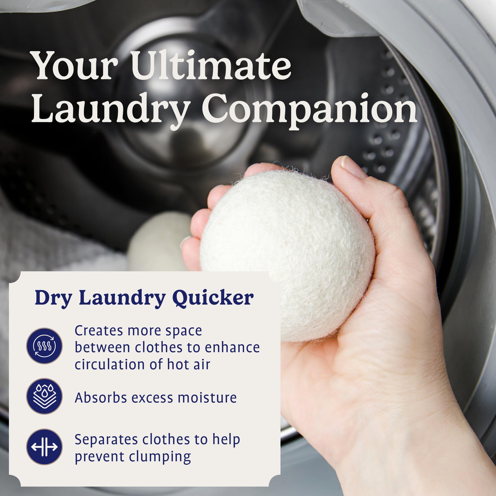 Handy Laundry Wool Dryer Balls - Natural Fabric Softener

