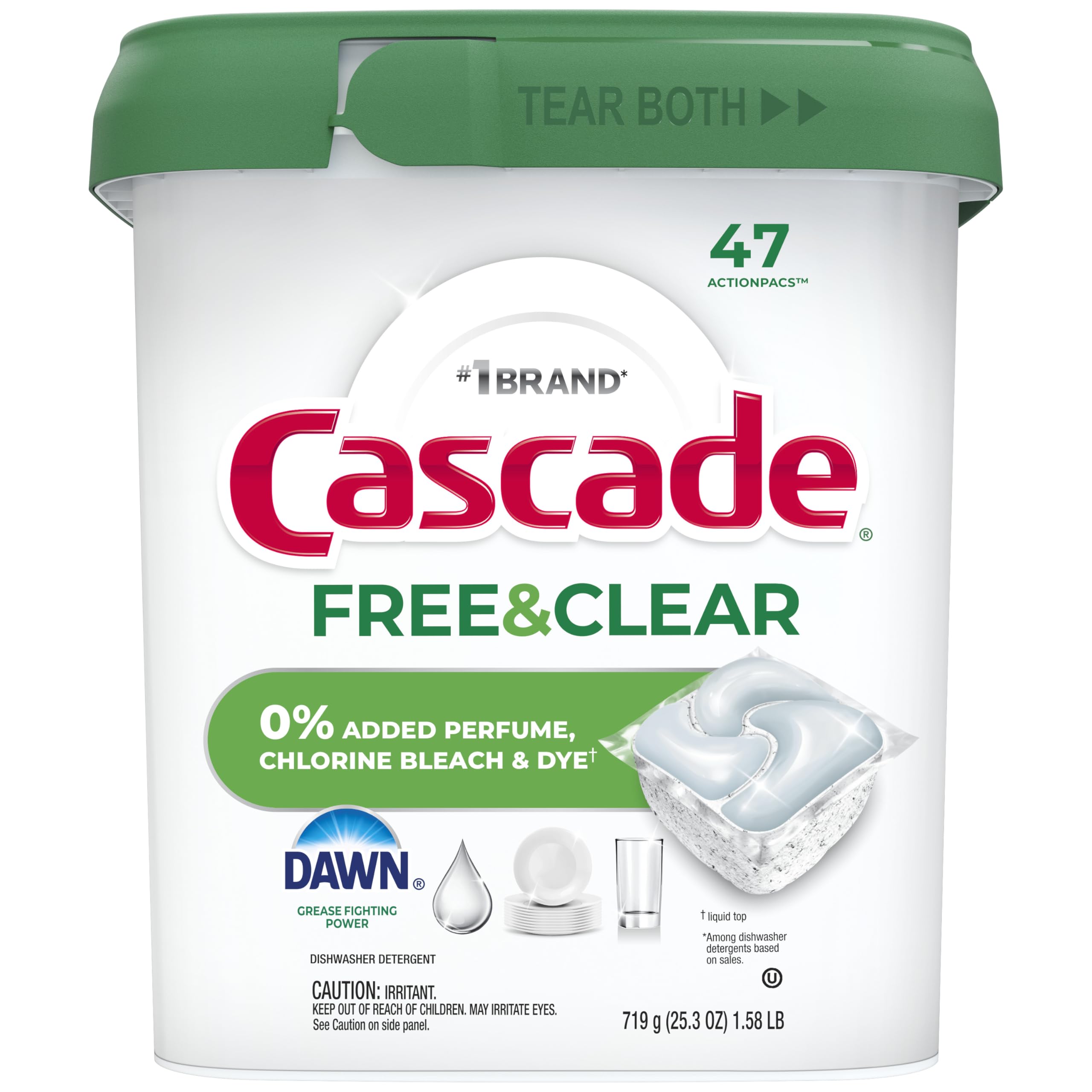 Dishwasher Pods Cascade Free & Clear - Unscented

