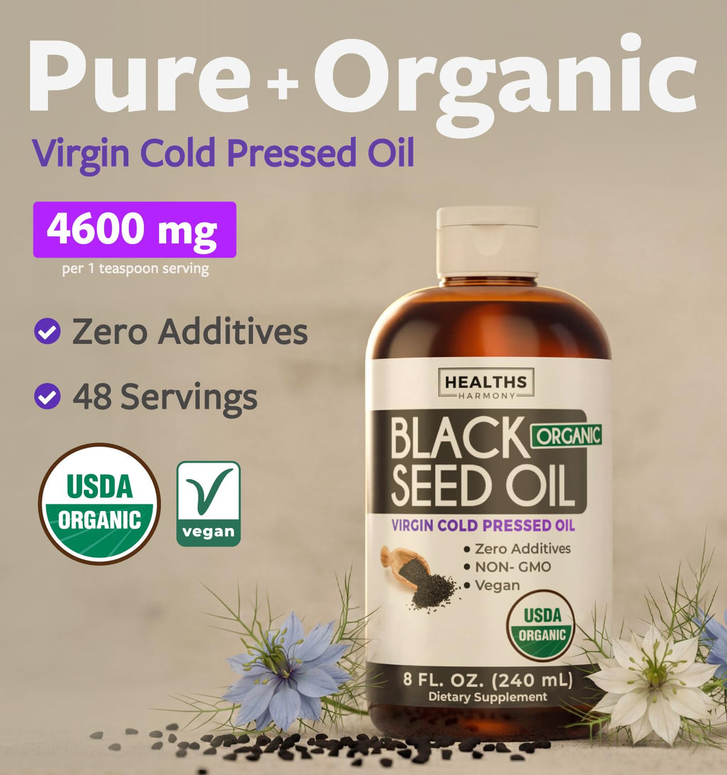Black Cumin Seed Oil Liquid USDA Organic | Antioxidant

