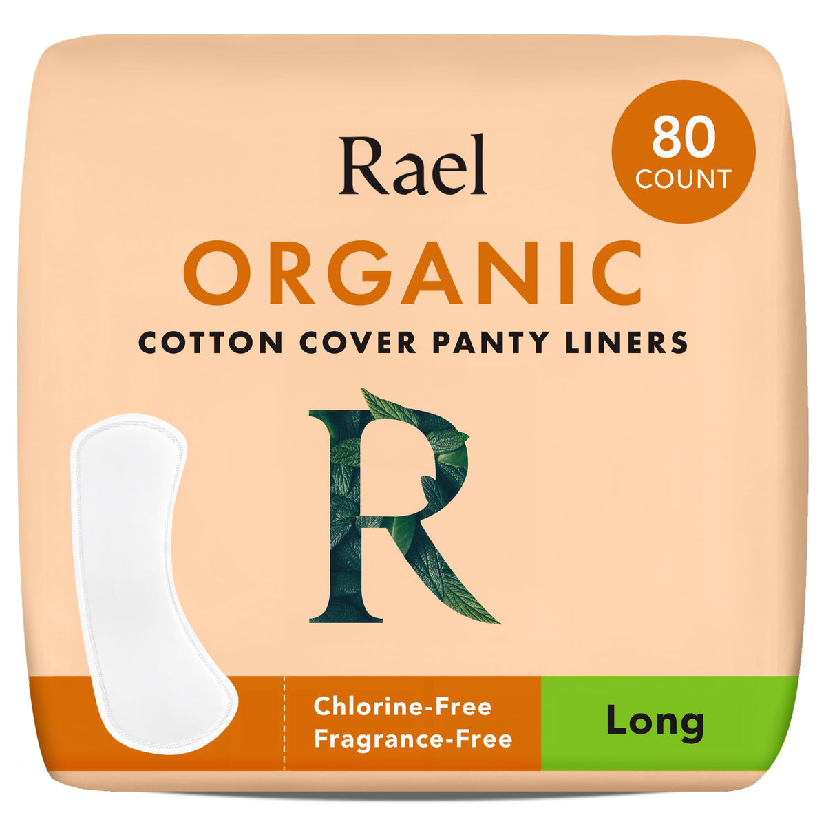 Rael Panty Liners for Women - Organic Cotton Cover, Light Absorbency
