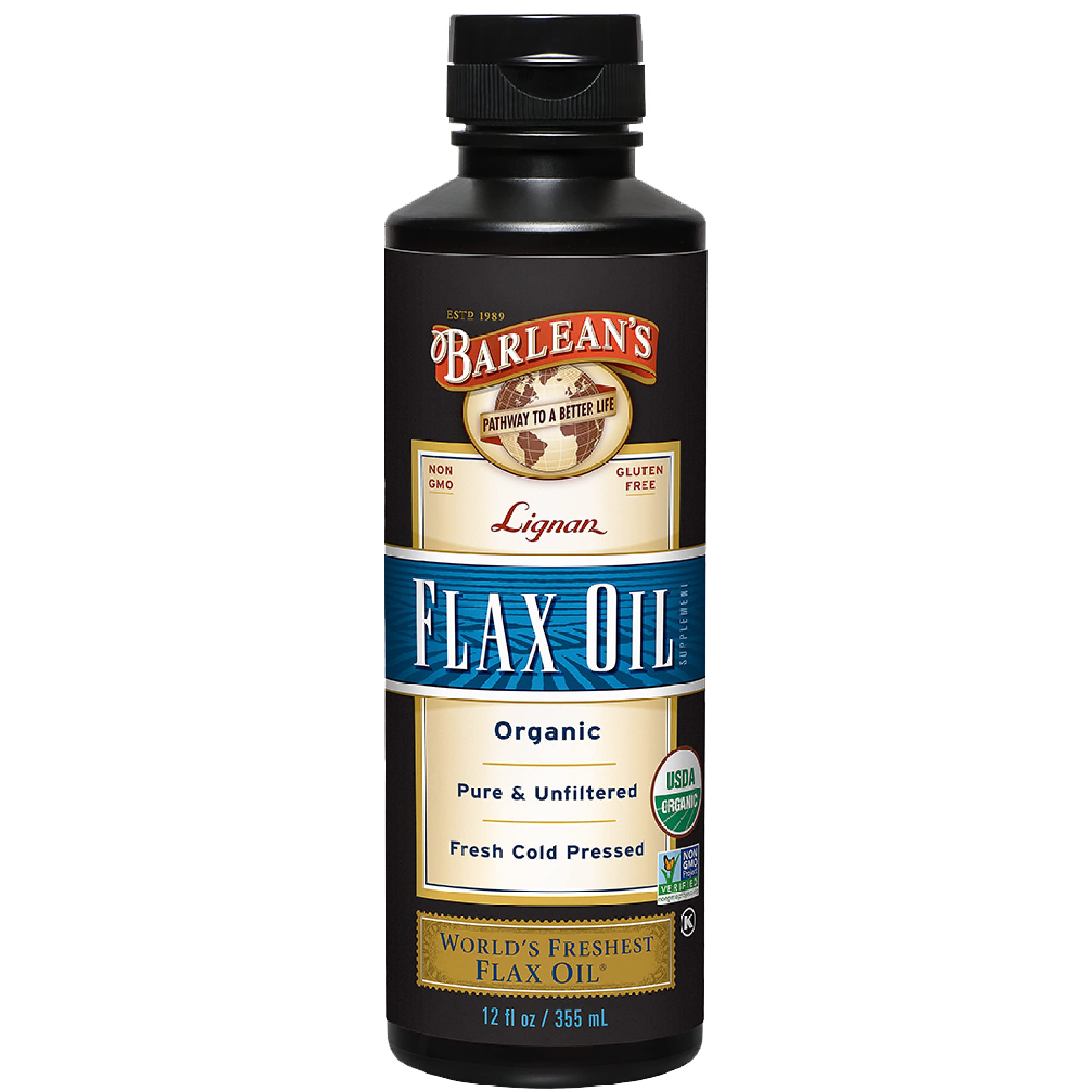 Barlean's Organic Lignan Flaxseed Oil - Cold-Pressed, Vegan