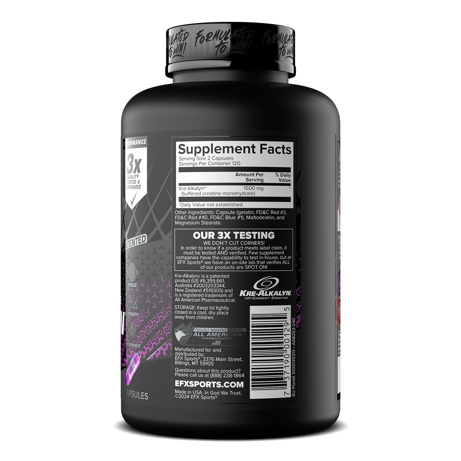 EFX Kre-Alkalyn EFX pH-Correct Creatine Pills

