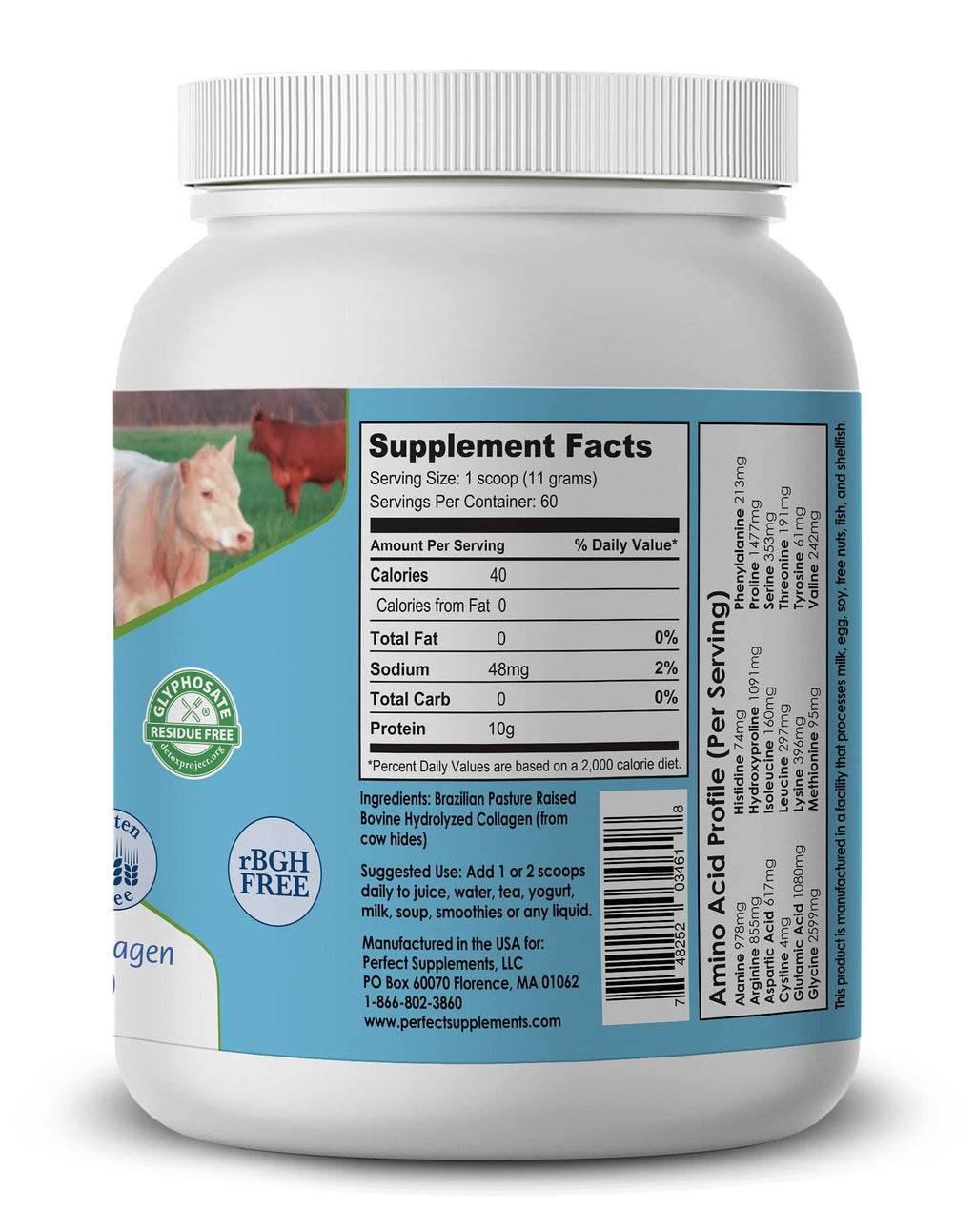 Perfect Supplements Hydrolyzed Collagen Powder - Grass-Fed

