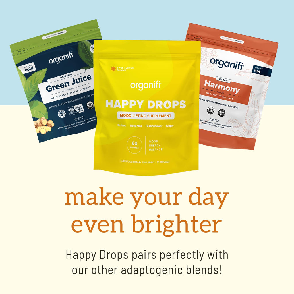 Organifi Happy Drops Mood Gummies for Daily Mood Support

