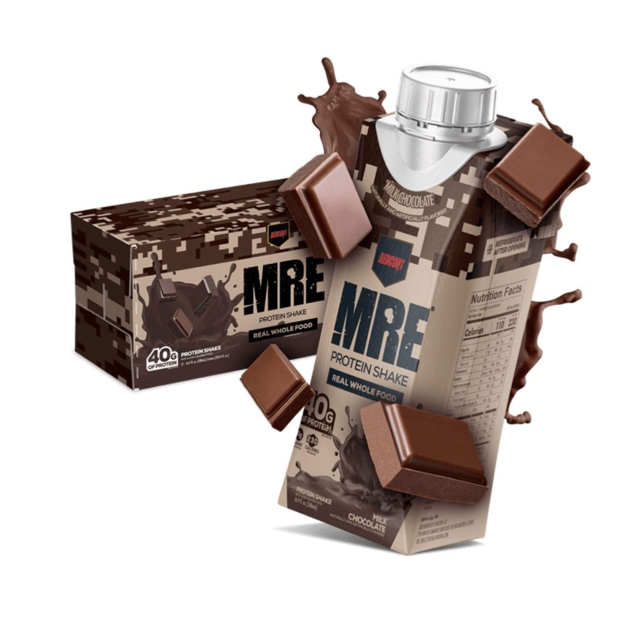 REDCON1 MRE RTD Protein Shake, Lactose-Free, 40g Protein