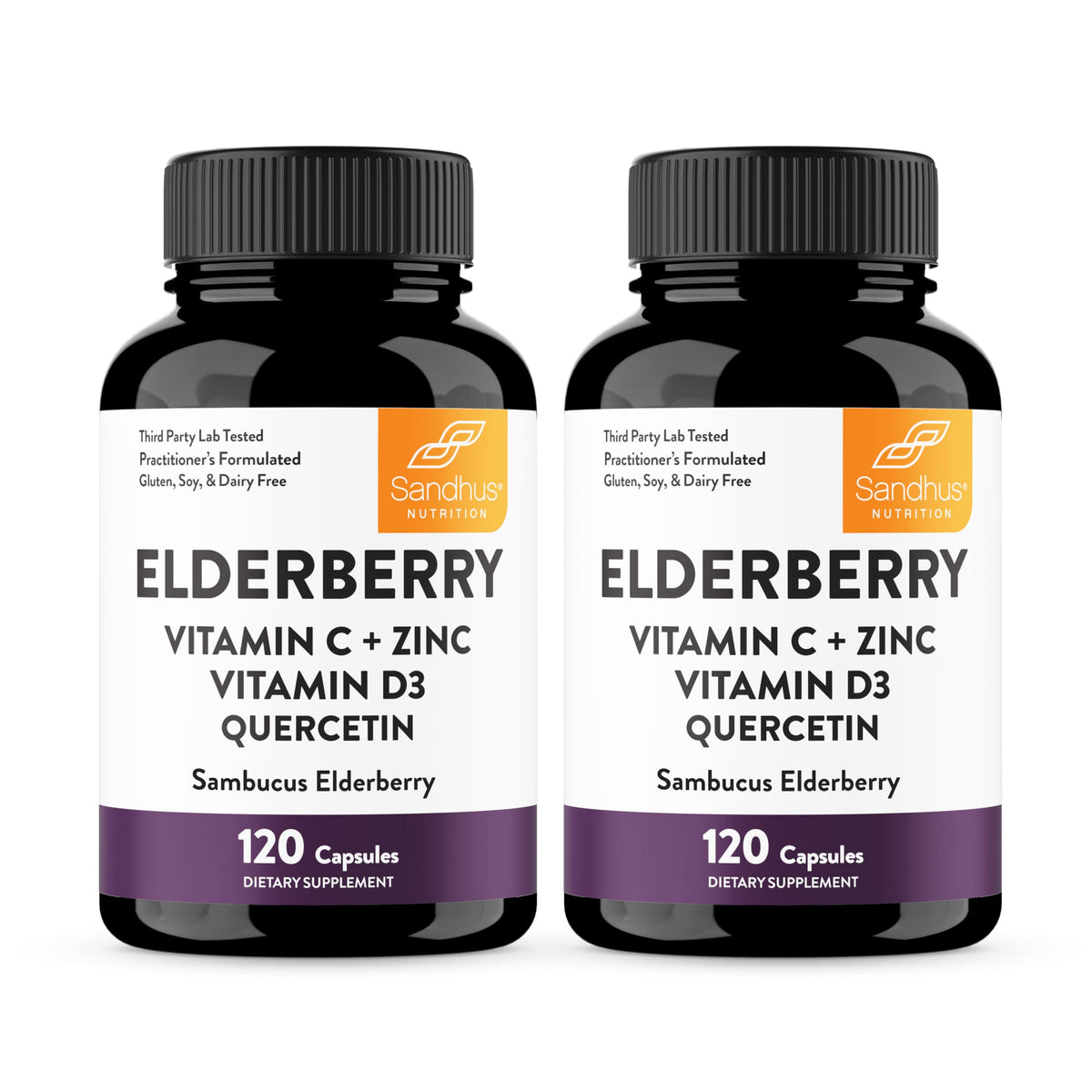 Elderberry Immune Support Capsules with Vitamin C, Zinc, Vitamin D, and Quercetin, Made in USA