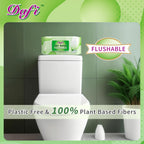 DAFI Flushable Wipes for Adults - Unscented Plant-Based


