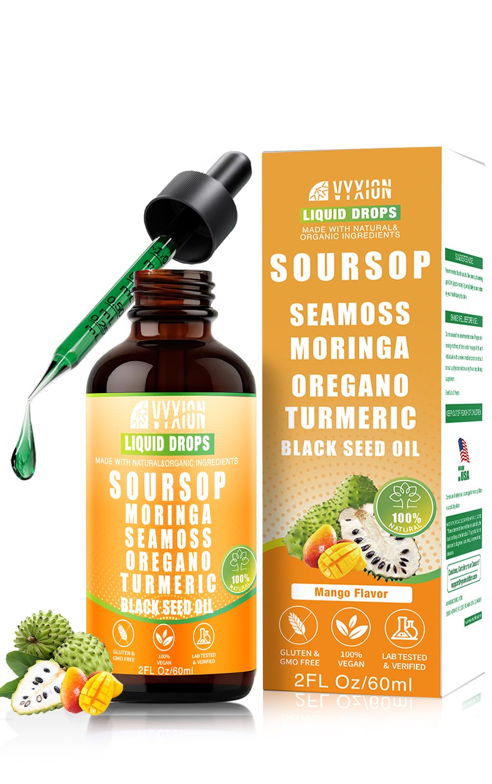 Bitters Liquid Drops 10-in-1 Herbal Extracts with Sea Moss Moringa Turmeric