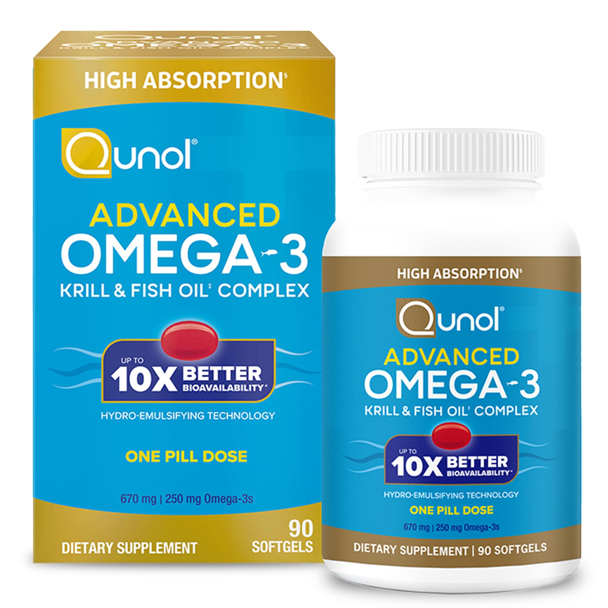 Qunol Omega-3 Krill & Fish Oil Complex | Bioavailable

