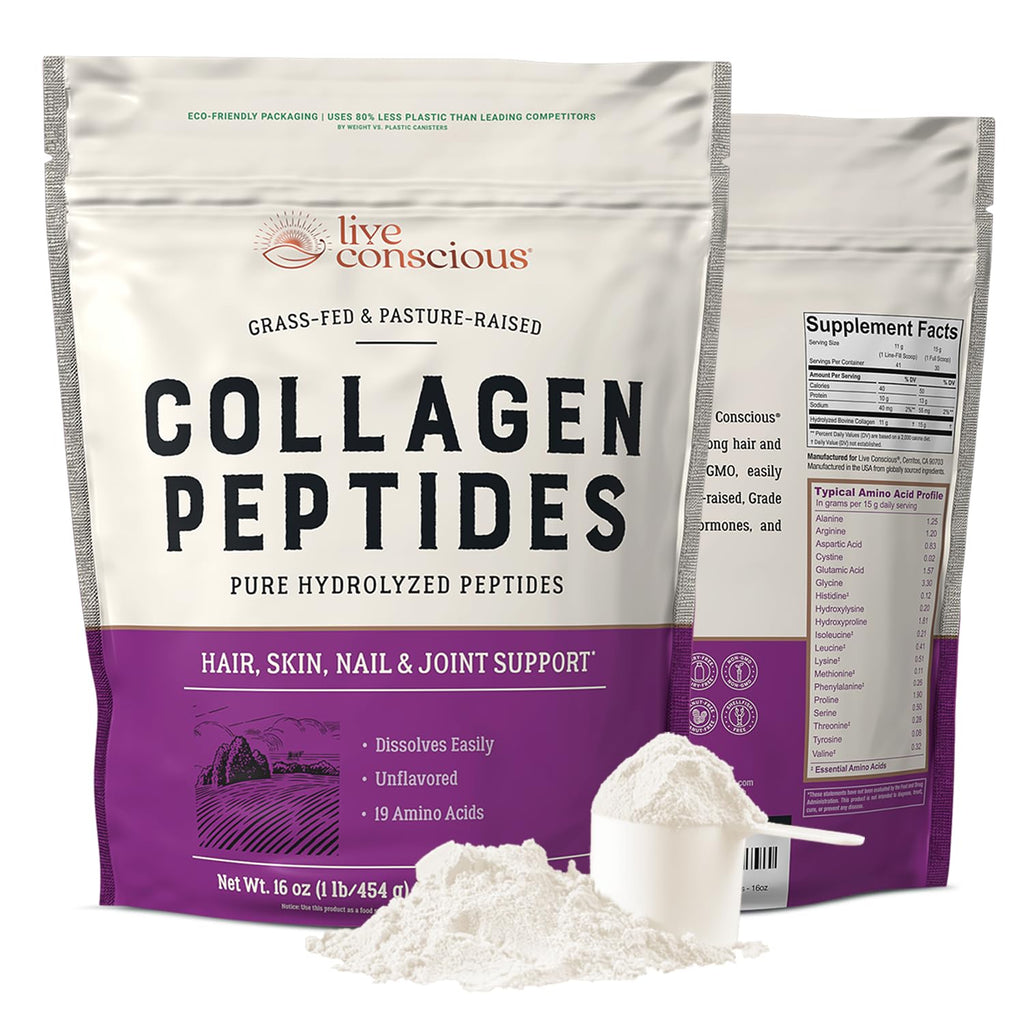 Live Conscious Collagen Peptides Powder – Type I & III

