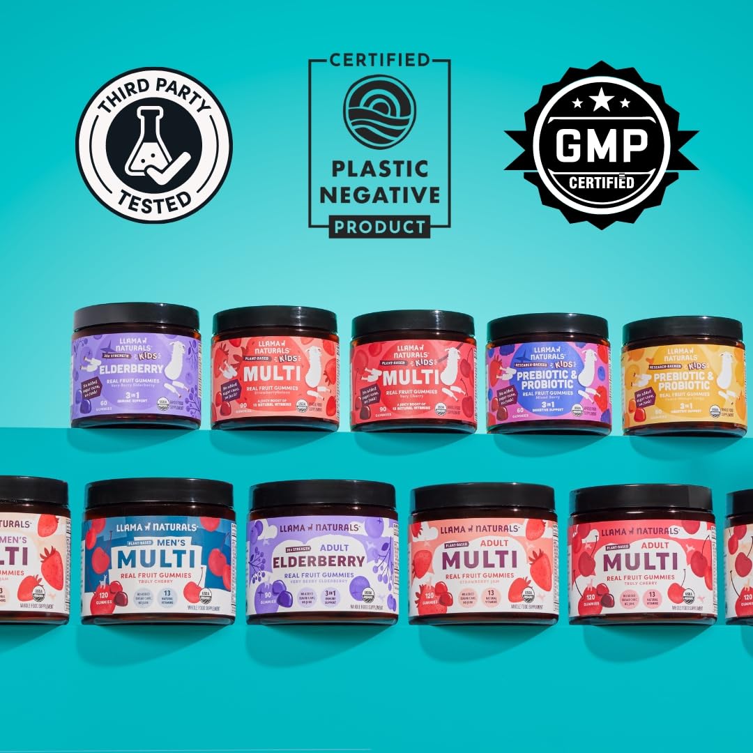 Llama Naturals Kids Probiotic Gummies with Prebiotic Fiber

