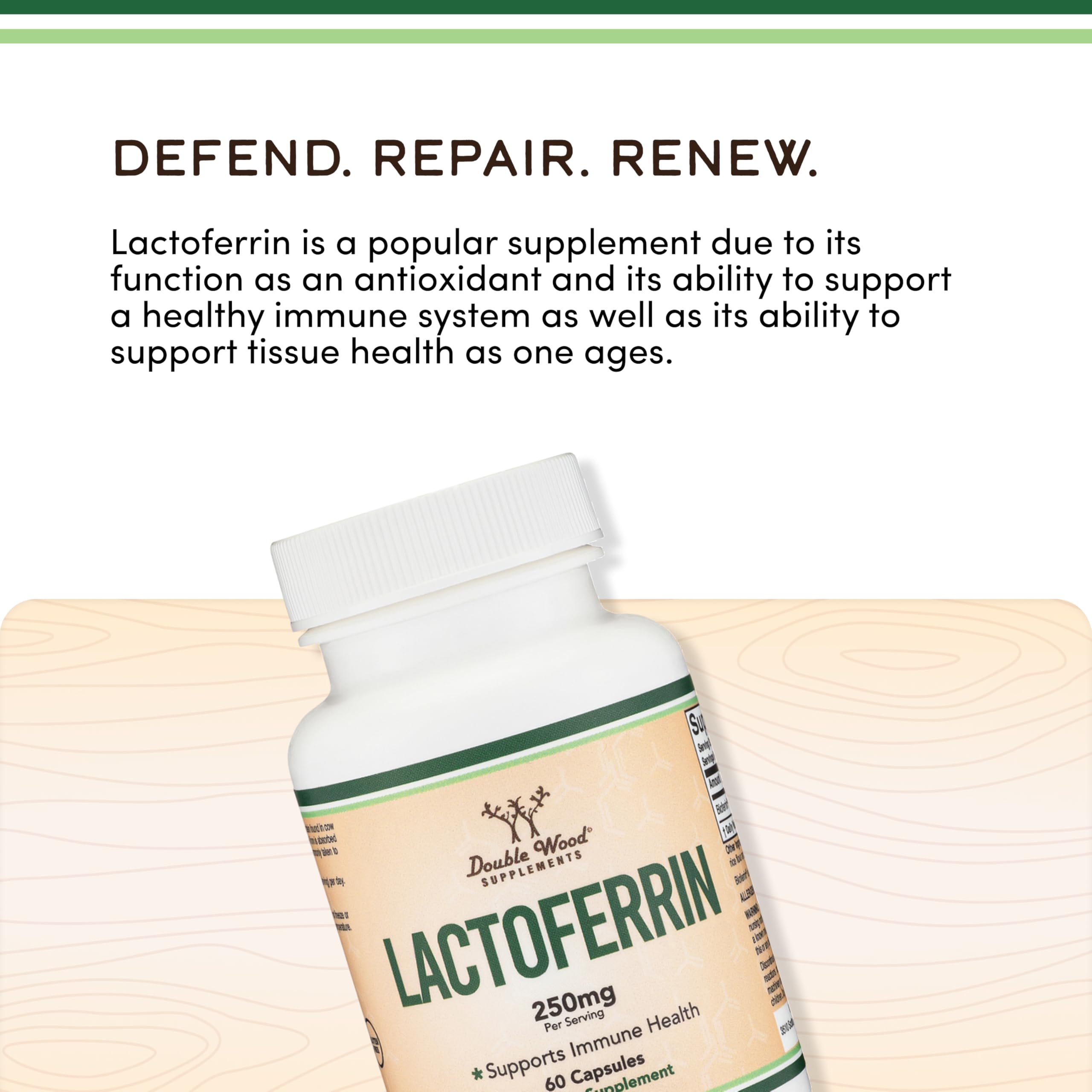 Bioferrin Lactoferrin Supplement 250 mg | Double Wood

