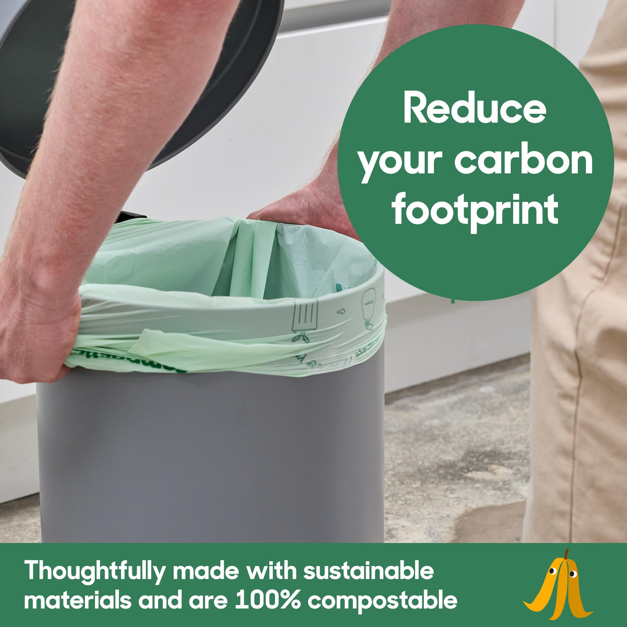 Compostic Compostable Trash Bags Extra Strong Plant-Based

